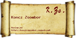 Koncz Zsombor névjegykártya